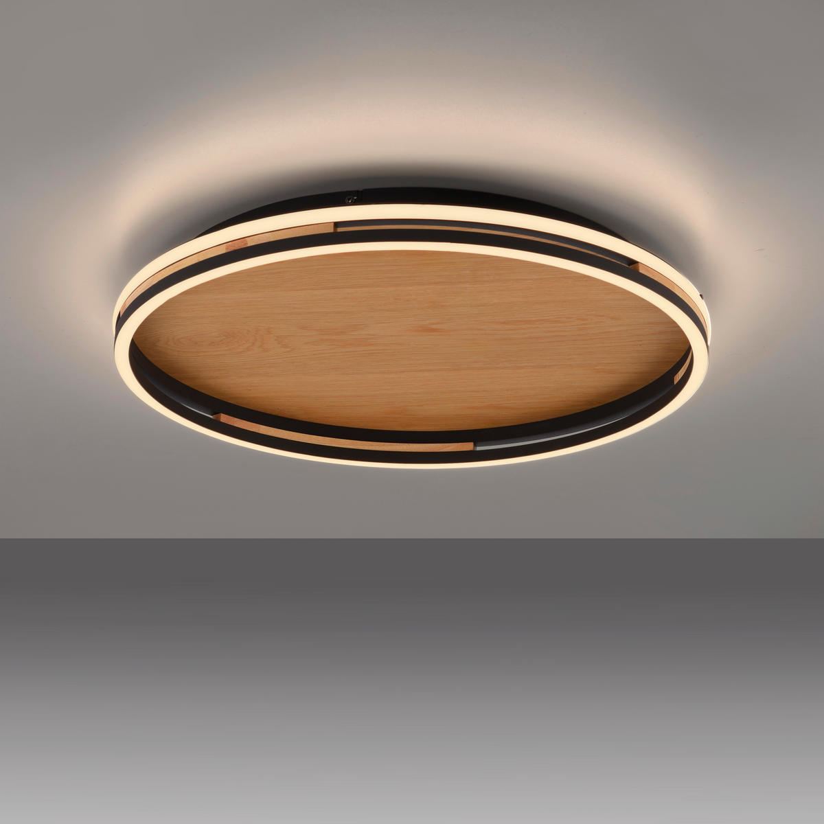 LED-DECKENLEUCHTE 55/55/8 cm   - Eichefarben, Natur, Kunststoff/Metall (55/55/8cm)