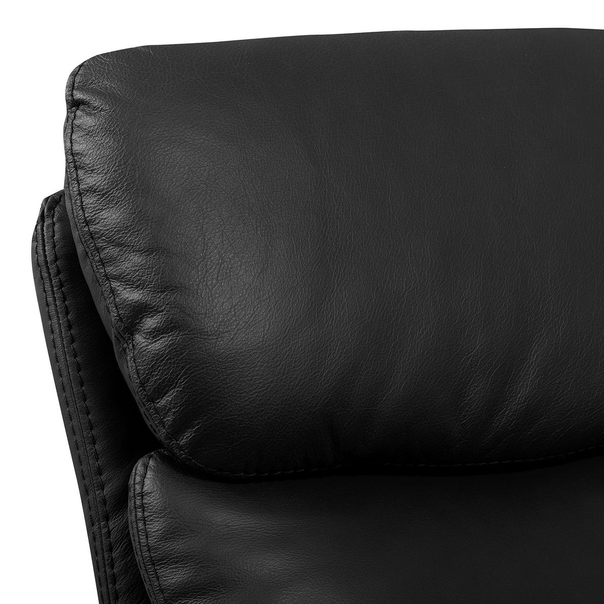 RELAXSESSEL in Leder Schwarz  - Schwarz, Design, Leder/Metall (77/107/88cm) - Livetastic