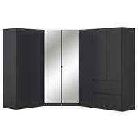 ECKKLEIDERSCHRANK 208/197/253 cm  - Chromfarben/Grau, Modern, Holzwerkstoff (208/197/253cm) - Rauch Möbel