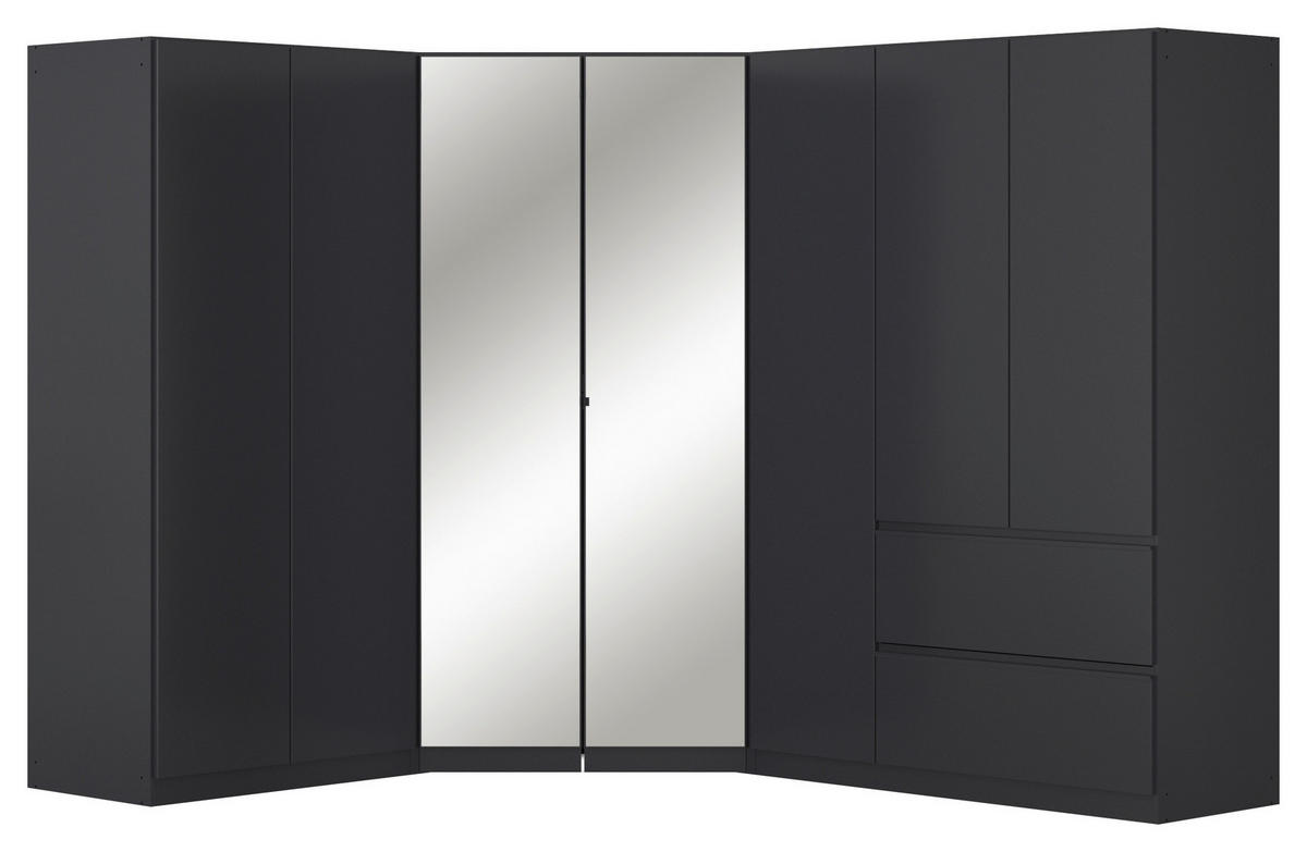 ECKKLEIDERSCHRANK 208/197/253 cm  - Chromfarben/Grau, Modern, Holzwerkstoff (208/197/253cm) - Rauch Möbel