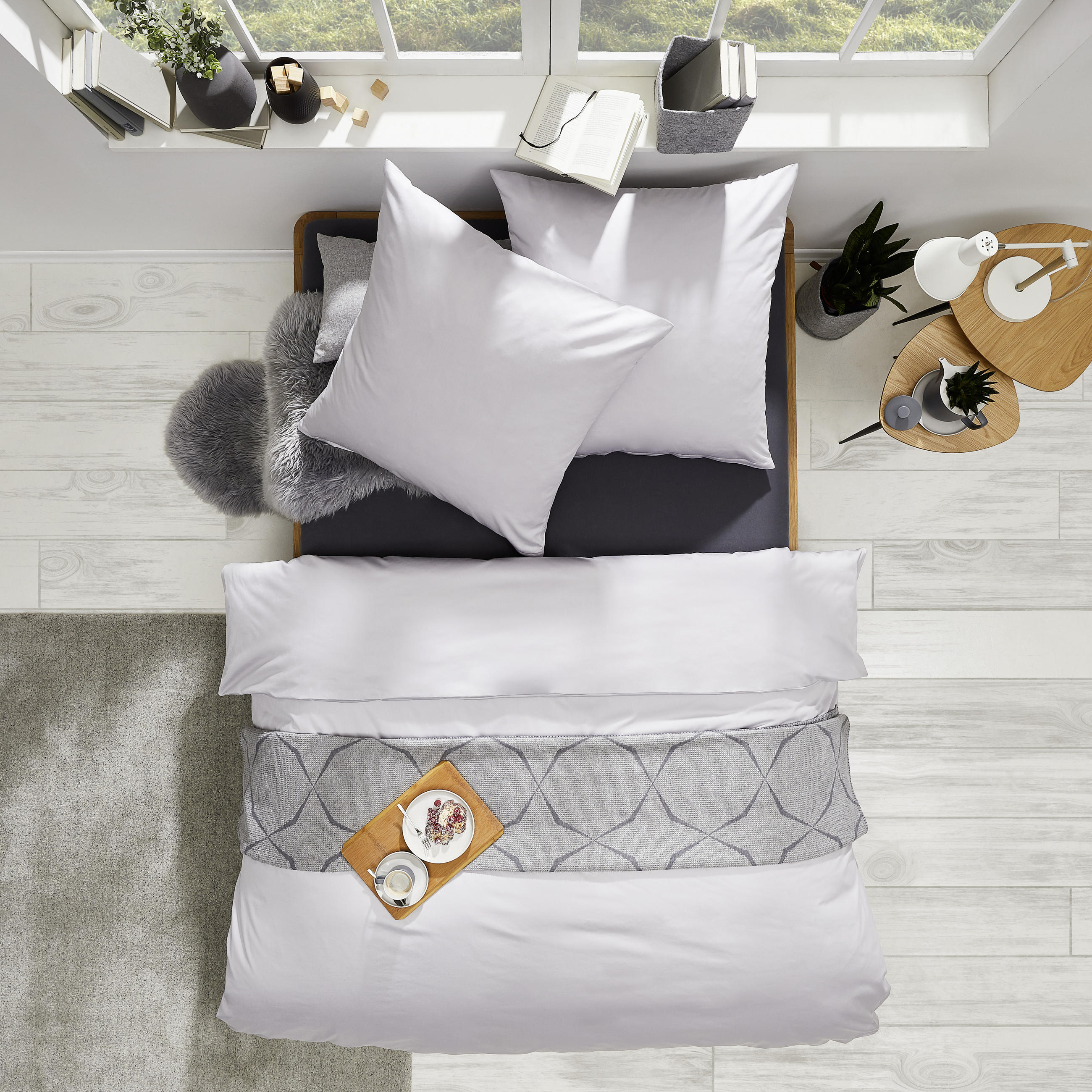 BETTWÄSCHE Satin 200/200 cm  - Silberfarben, KONVENTIONELL, Textil (200/200cm) - Bio:Vio
