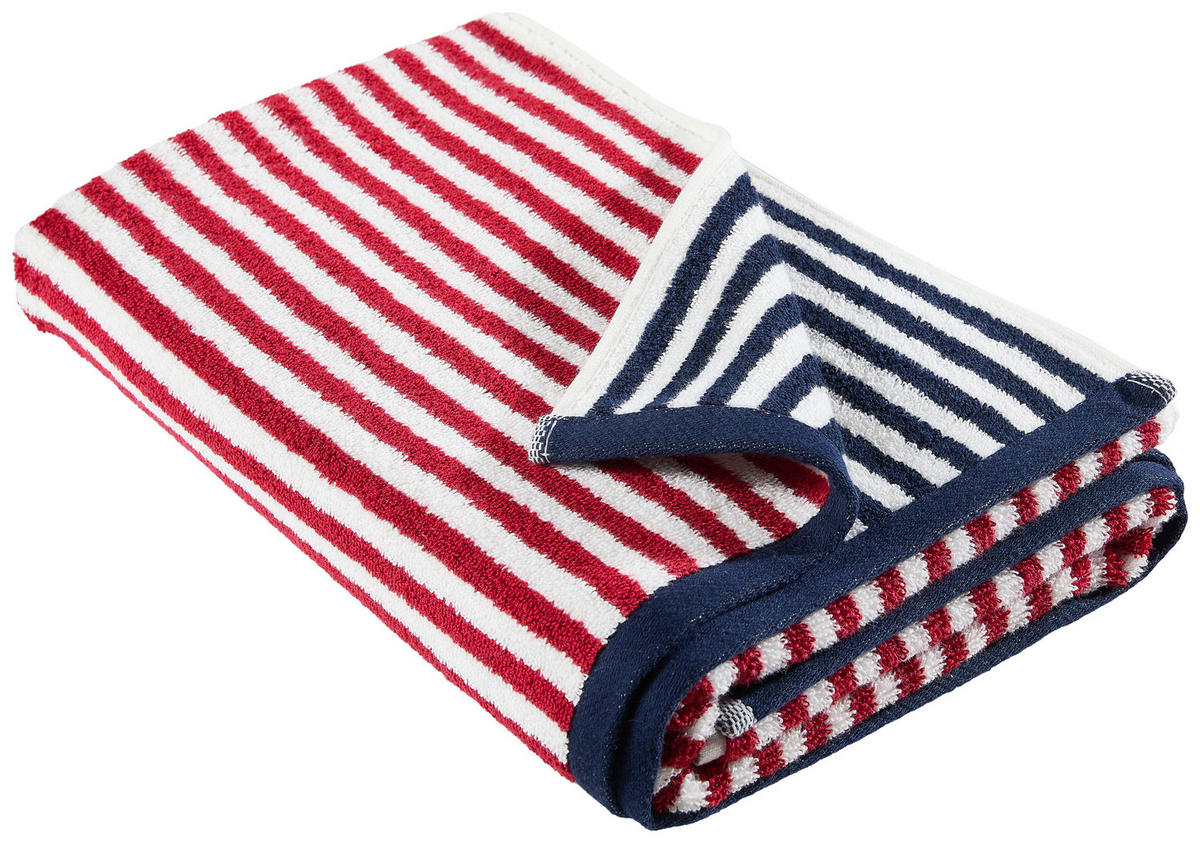 DUSCHTUCH 70/140 cm  - Blau/Rot, Textil (70/140cm) - Esposa