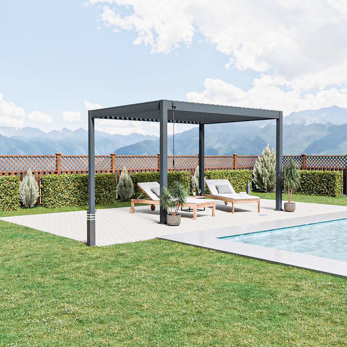 PERGOLA 300/400/255 cm   - Graphitfarben, Basics, Metall (300/400/255cm) - Gardenson