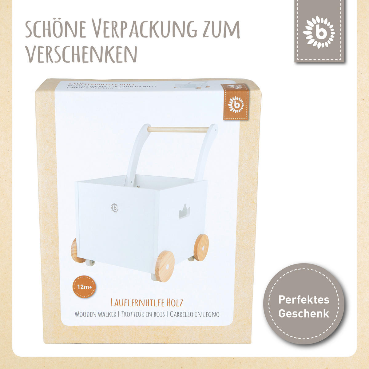 LAUFLERNWAGEN BOX  - Weiß, KONVENTIONELL, Holz (46/35/49,5cm)