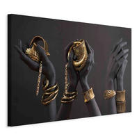 LEINWANDBILD Abstraktes, Menschen, Sonstiges 120/80/1.2 cm  - Hellgelb/Schwarz, Basics, Holz/Textil (120/80/1.2cm) - artgeist