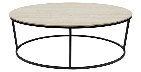 COUCHTISCH in Metall, Keramik 110/60/42 cm  - Creme/Schwarz, Design, Keramik/Metall (110/60/42cm) - Xora