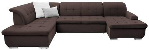 SOFFA i flatväv mörkbrun  - silver/mörkbrun, Design, metall/textil (208/342/145cm) - Livetastic