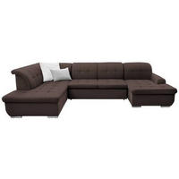 SOFFA i flatväv mörkbrun  - silver/mörkbrun, Design, metall/textil (208/342/145cm) - Livetastic