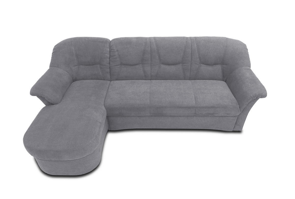 ECKSOFA Dunkelgrau Mikrofaser  - Dunkelgrau/Schwarz, KONVENTIONELL, Kunststoff/Textil (146/232cm) - MID.YOU