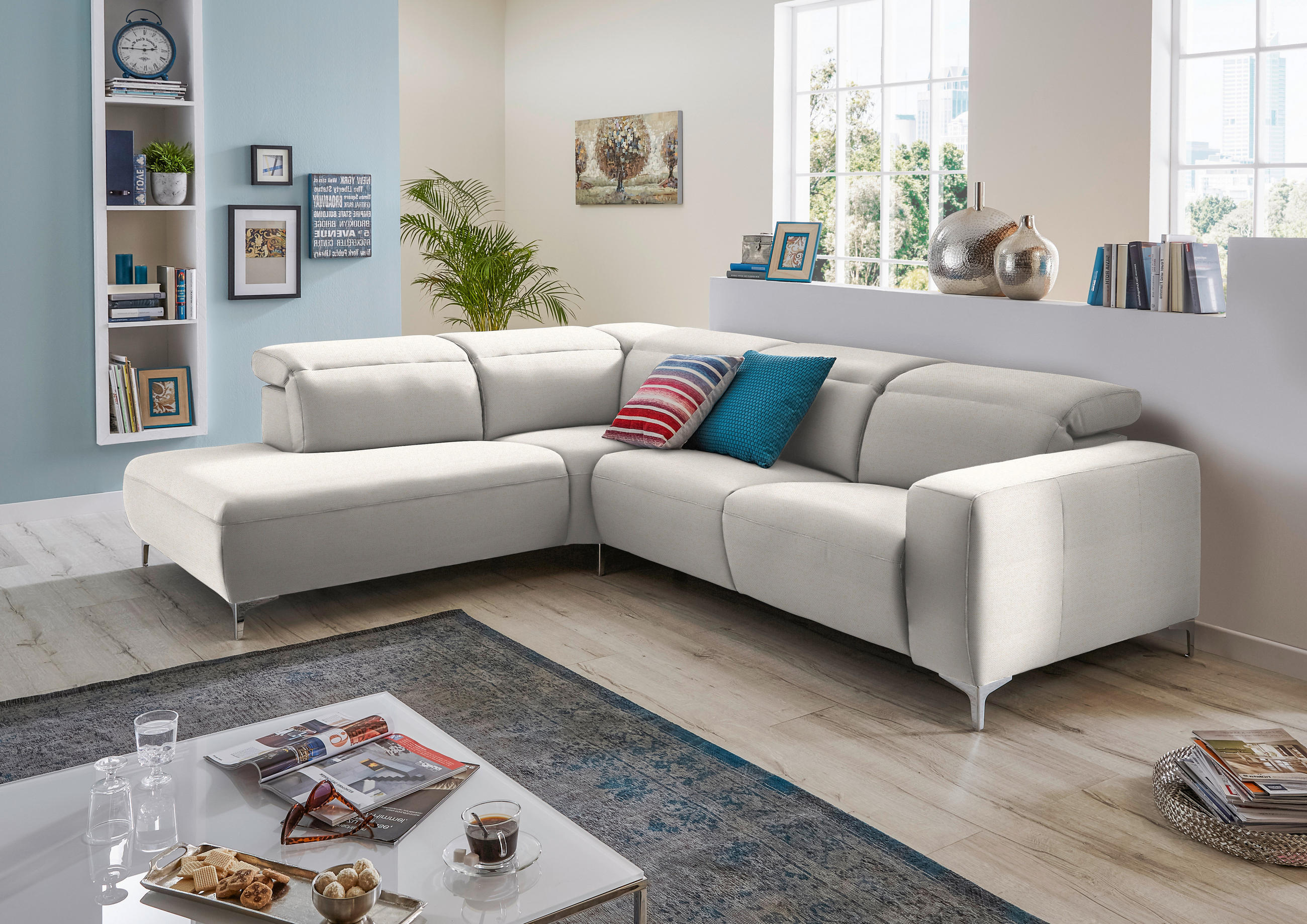SAROKKANAPÉ textil bézs  - bézs, Design, textil/fém (290/238cm) - Pure Home Lifestyle