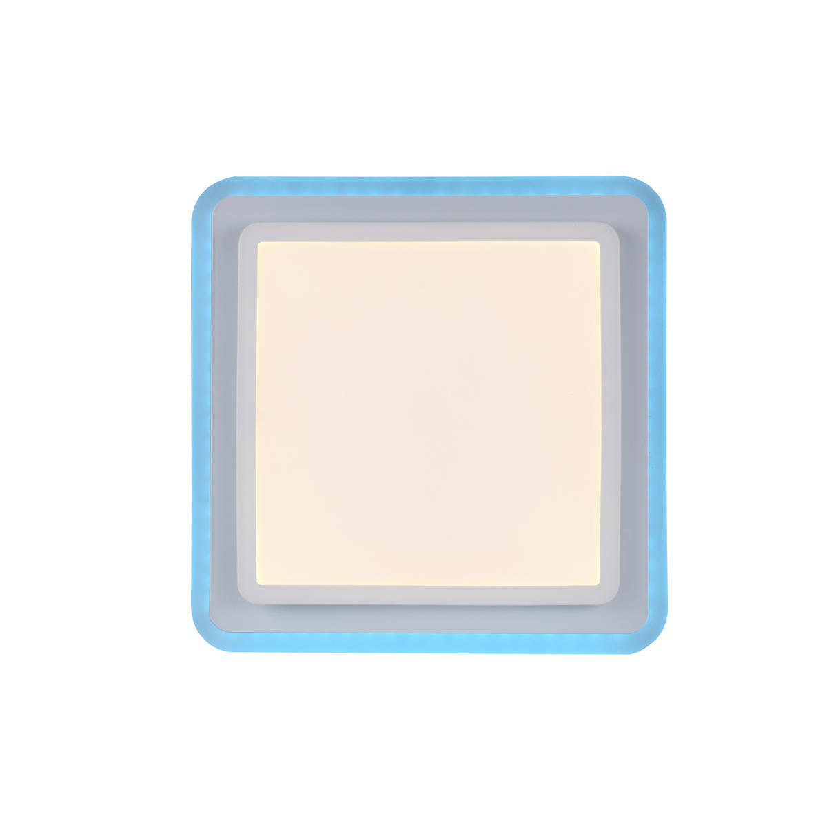 LED-Deckenleuchte 45,3/45,3/7,5 cm   - Weiß, Design, Kunststoff/Metall (45,3/45,3/7,5cm) - Globo