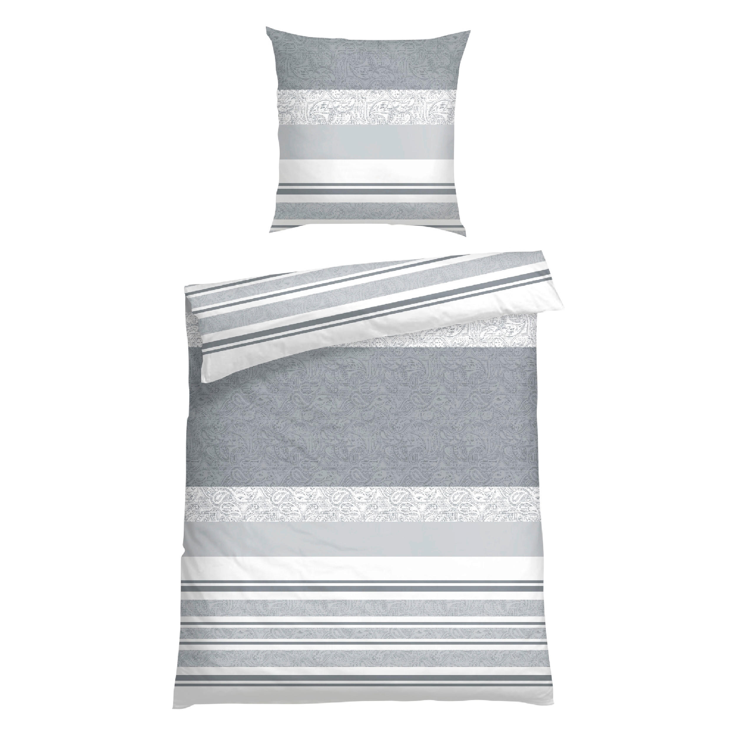 BETTWÄSCHE ADELE Renforcé 155/220 cm  - Grau, Basics, Textil (155/220cm)
