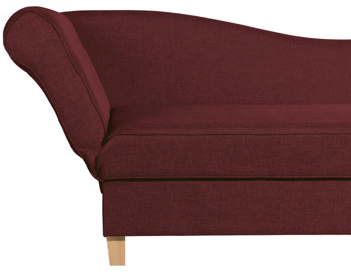 RÉCAMIERE in Flachgewebe Rot  - Buchefarben/Rot, Design, Holz/Textil (190/82/88cm) - Max Winzer