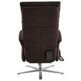 RELAXSESSEL in Leder Dunkelbraun  - Edelstahlfarben/Dunkelbraun, Design, Leder/Metall (70/124/85cm) - Cantus