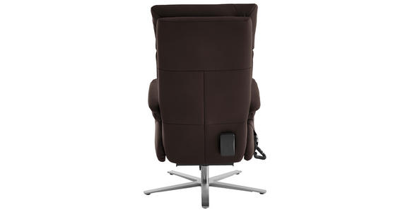 RELAXSESSEL in Leder Dunkelbraun - Edelstahlfarben/Dunkelbraun, Design, Leder/Metall (70/124/85cm) - Cantus