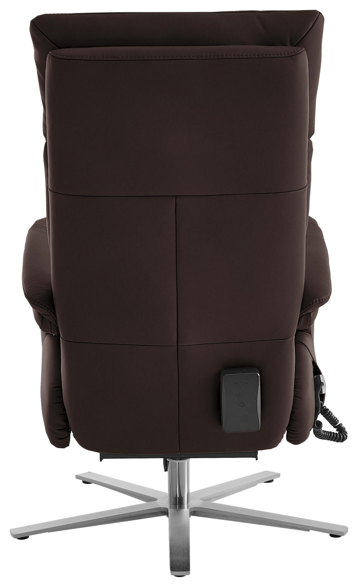 RELAXSESSEL in Leder Dunkelbraun  - Edelstahlfarben/Dunkelbraun, Design, Leder/Metall (70/124/85cm) - Cantus