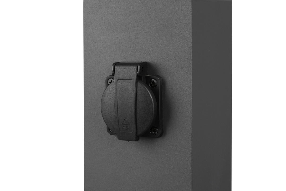 GARTENSTECKDOSE Steckdosenpoller 10/40/10 cm  - Anthrazit, Basics, Metall (10/40/10cm) - Trio Leuchten