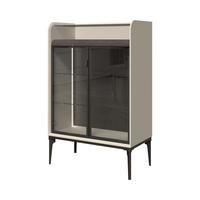 VITRINA antracit   - antracit, Dizajnerski, staklo/metal (81/124/43cm)