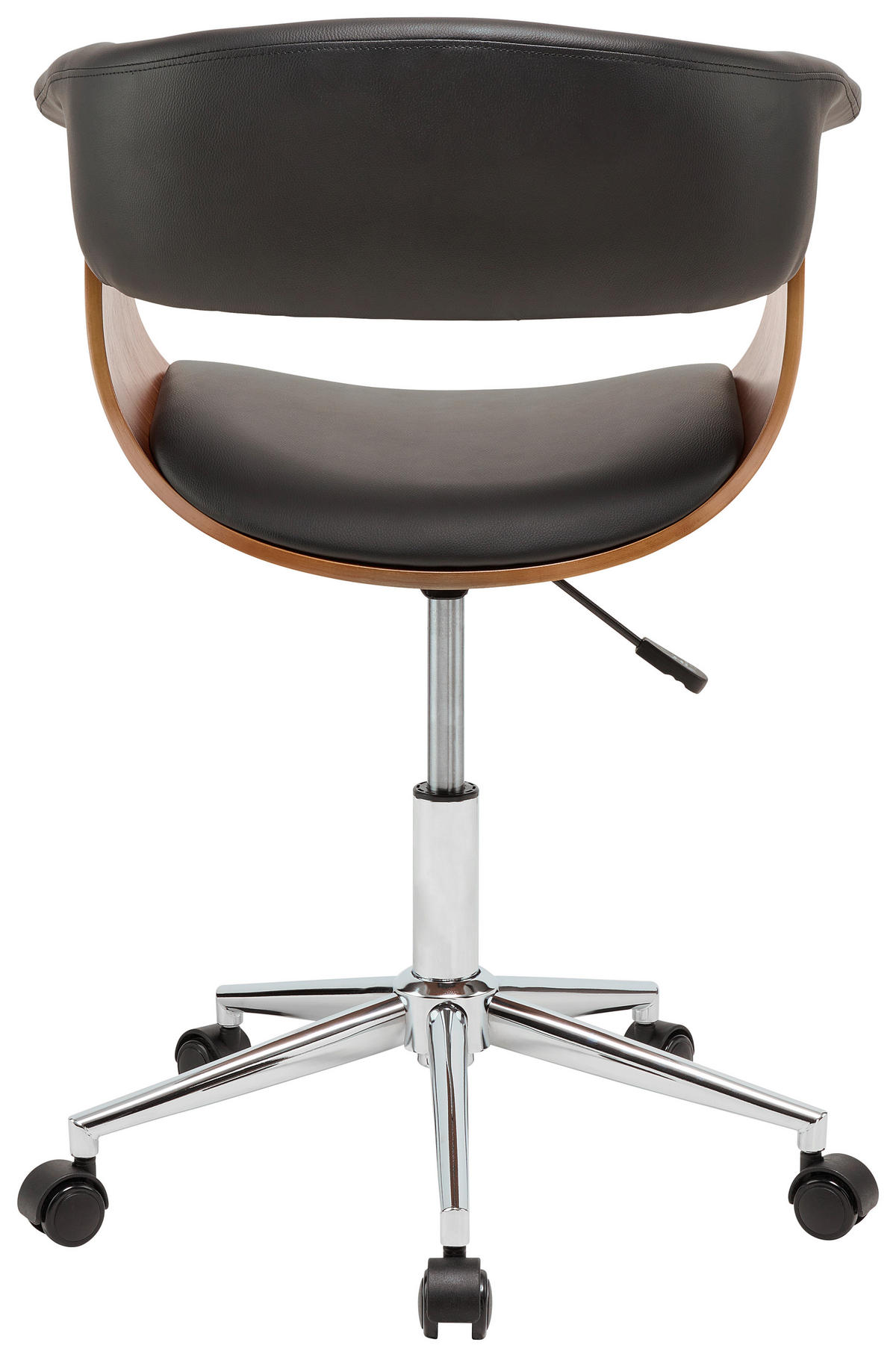 DREHSTUHL  in Lederlook Naturfarben, Schwarz  - Chromfarben/Schwarz, Lifestyle, Holz/Kunststoff (62.5/76.5-86/51cm) - Stylife