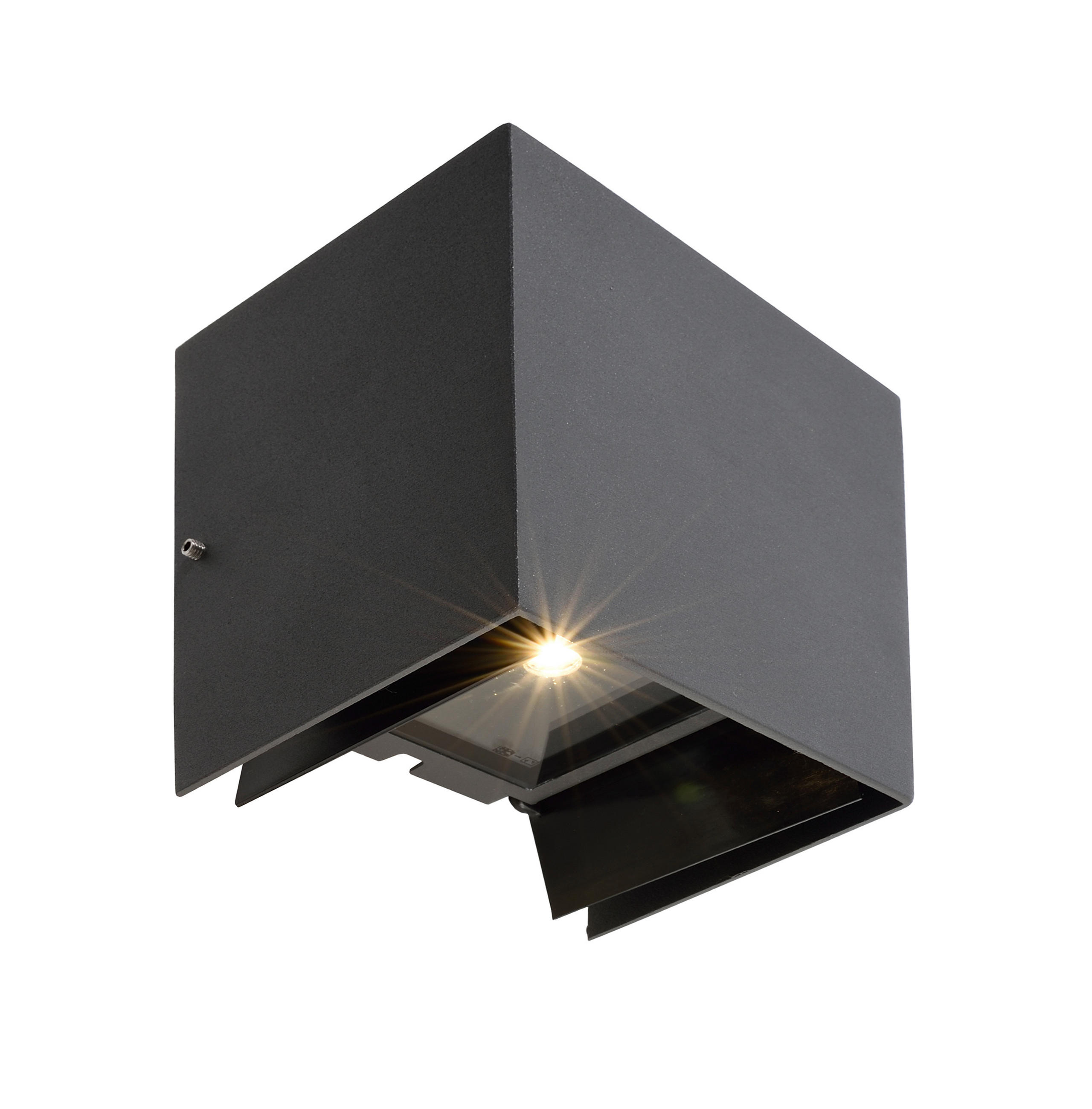 AUSSENWANDLEUCHTE - Grau, Design, Metall (14/11/15cm)