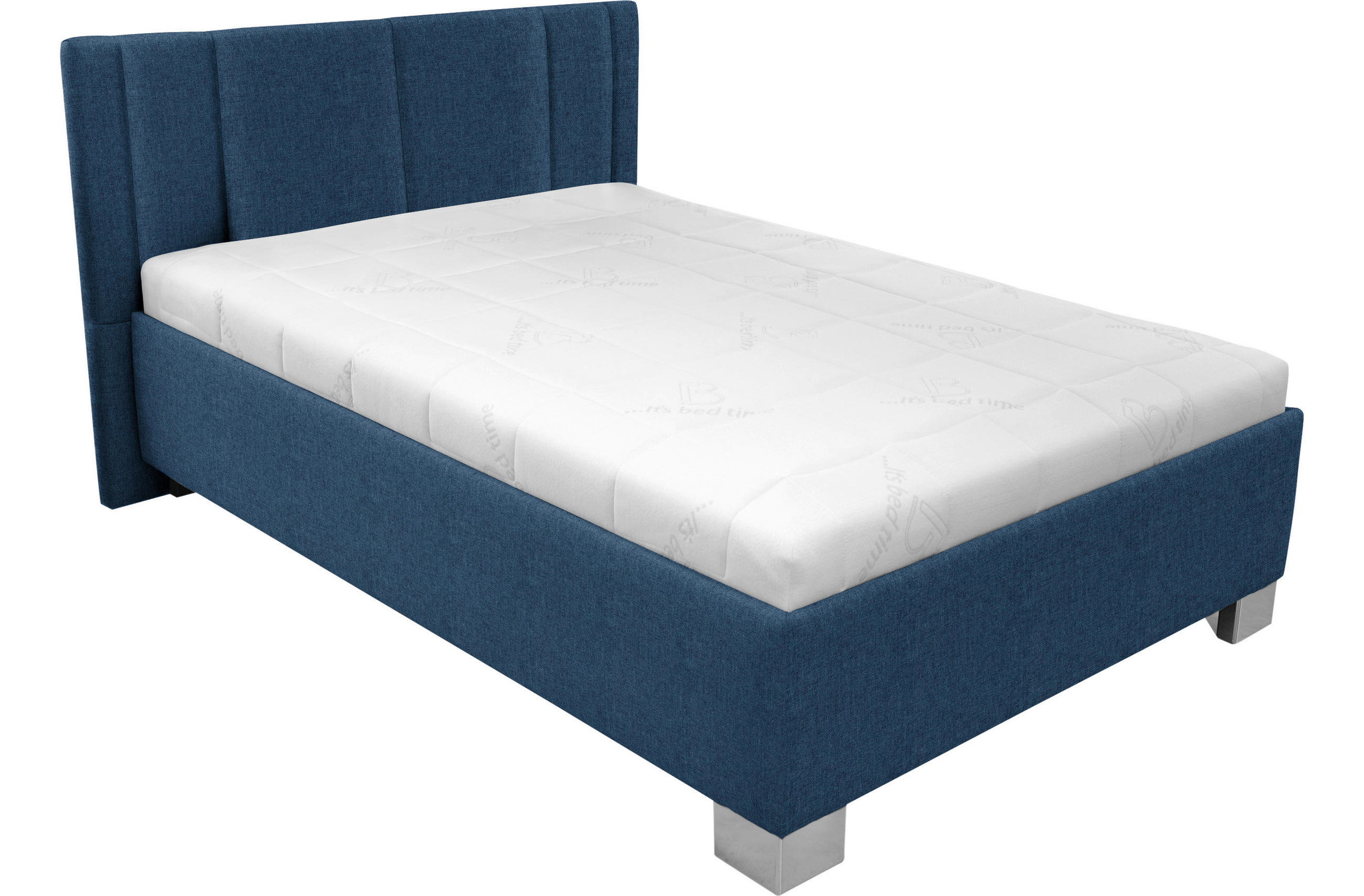 Polsterbett Mit Matratze 120x200 Stilo Blau