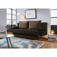 SCHLAFSOFA Webstoff Braun, Dunkelbraun  - Dunkelbraun/Alufarben, Design, Kunststoff/Textil (190/74-86/80cm) - Carryhome