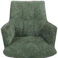 ARMLEHNSTUHL  Stoffauswahl, Sitzfläche 360° drehbar, automatische Rückholfunktion Chenille  - Eichefarben/Grün, Design, Holz/Textil (59,5/88,5/63cm) - Novel