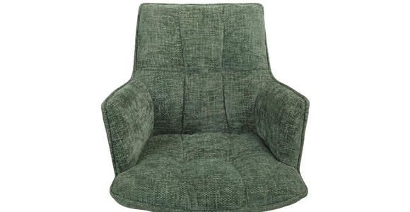 ARMLEHNSTUHL  Stoffauswahl, Sitzfläche 360° drehbar, automatische Rückholfunktion Chenille  - Eichefarben/Grün, Design, Holz/Textil (59,5/88,5/63cm) - Novel