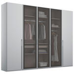 DREHTÜRENSCHRANK  in Grau, Hellgrau  - Hellgrau/Grau, Trend, Glas/Holzwerkstoff (251/223/60cm) - Novel