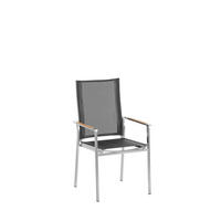 STAPELSESSEL Edelstahl Schwarz, Edelstahlfarben, Teakfarben  - Edelstahlfarben/Schwarz, Design, Holz/Textil (57/100/62,5cm)