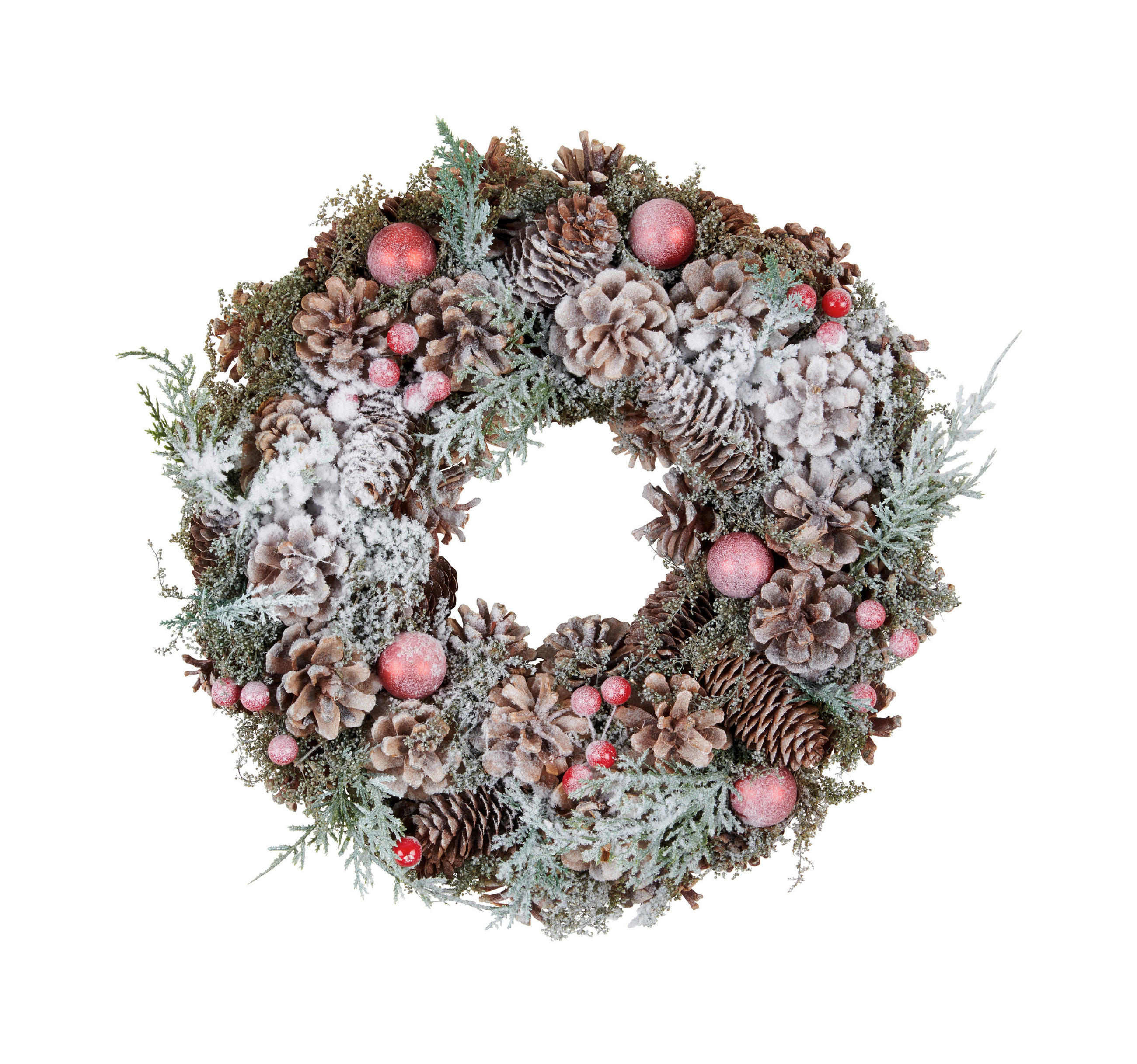 Coroniță Xmassale - maro/verde, Lifestyle, plastic/materiale naturale (34cm) - X-Mas
