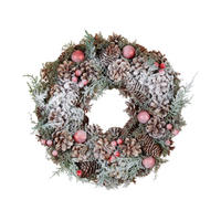 Coroniță Xmassale - maro/verde, Lifestyle, plastic/materiale naturale (34cm) - X-Mas