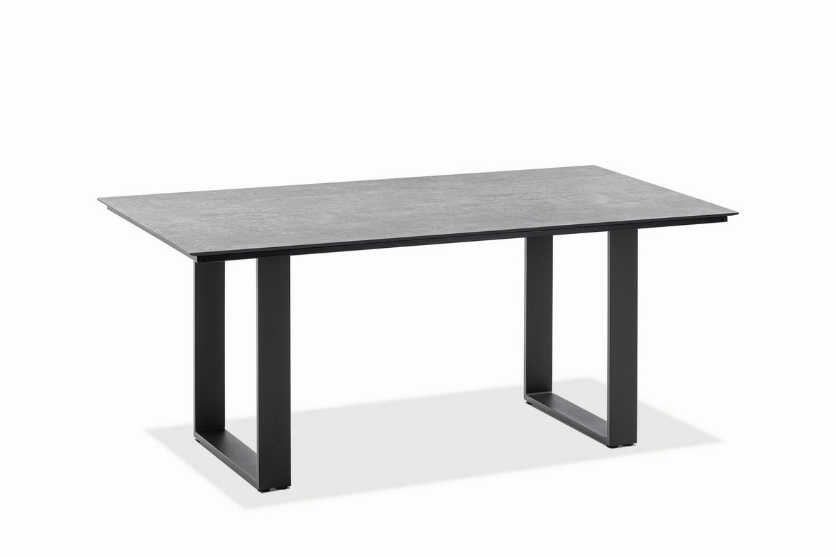 GARTENTISCH Kunststoff Anthrazit, Grau rechteckig  - Anthrazit/Grau, Design, Kunststoff/Metall (160/95/76cm)