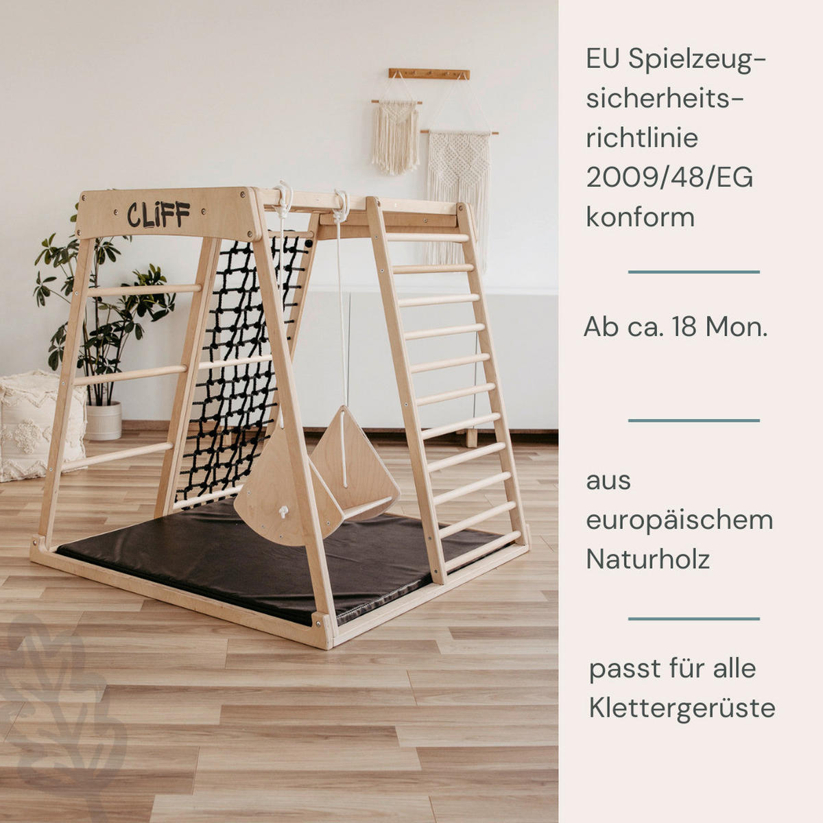 KLETTERGERÜST ZUBEHÖR Cliff  - Birkefarben, Basics, Holz (30/35/20cm) - CLIFF