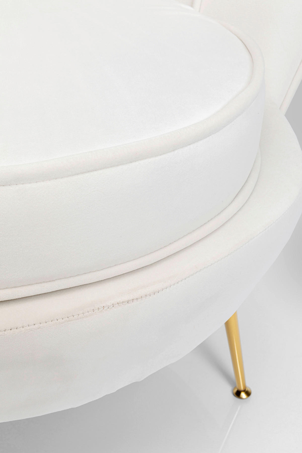 SESSEL Samt Beige    - Beige/Goldfarben, Trend, Textil/Metall (85/73/78cm) - Kare-Design