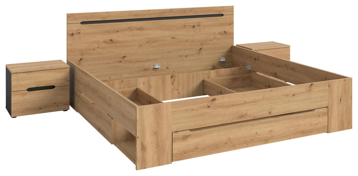 SCHLAFZIMMER Grau, Eiche Artisan  - Eiche Artisan/Grau, MODERN, Holzwerkstoff (284/87/205cm) - MID.YOU