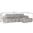 ECKSOFA in Flachgewebe Blau  - Blau/Schwarz, KONVENTIONELL, Kunststoff/Textil (274/174cm) - Carryhome