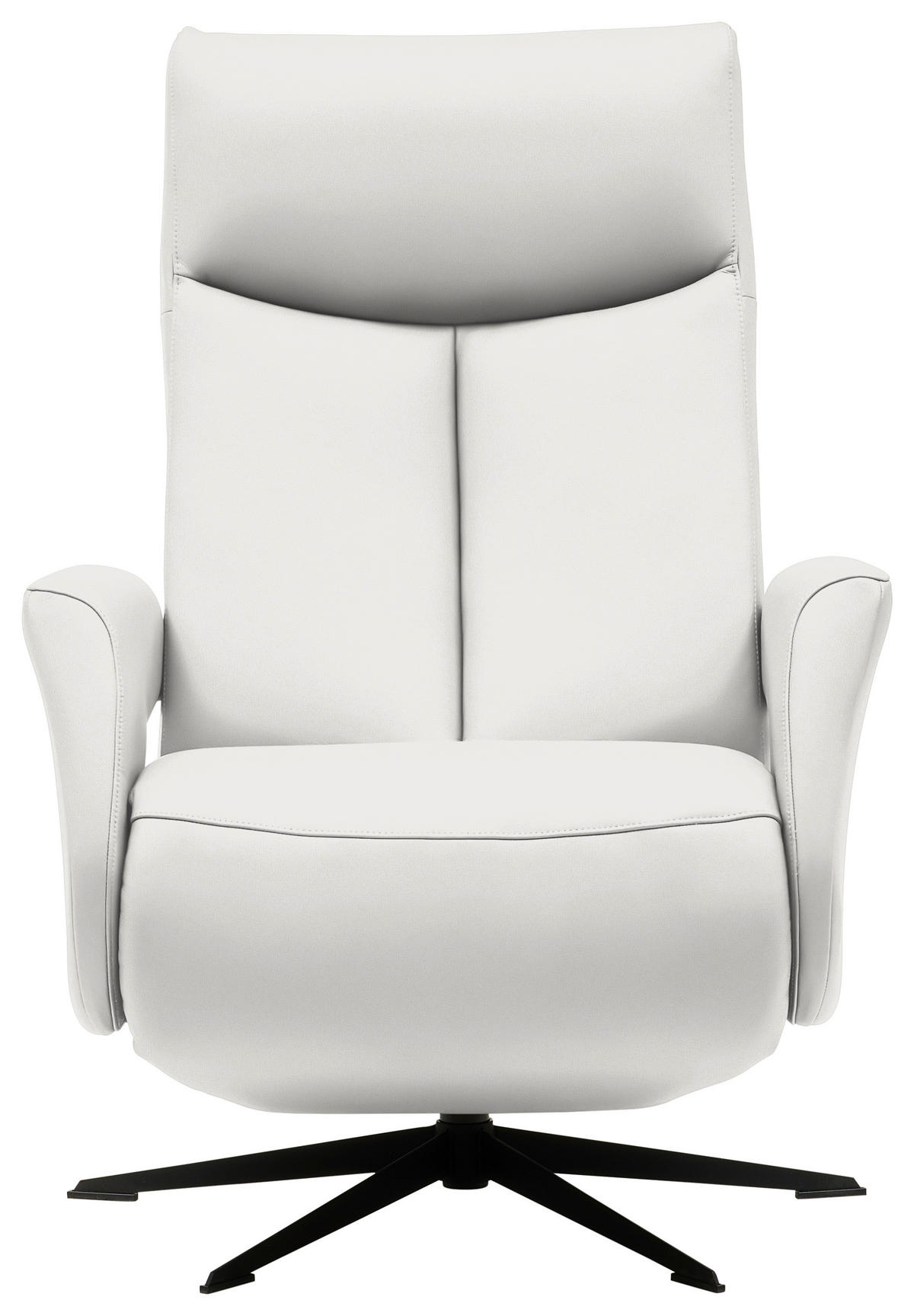 RELAXSESSEL in Leder Weiss  - Weiss/Schwarz, Design, Leder/Metall (74/105/82cm) - Welnova