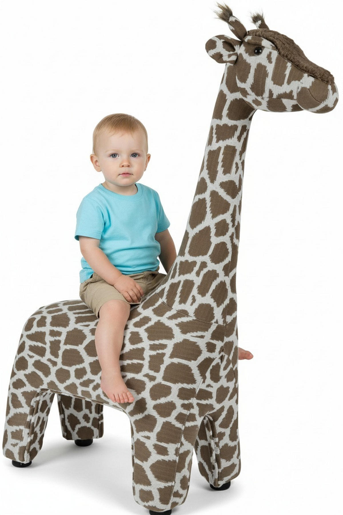 BARNFÅTÖLJ  - vit/brun, Basics, textil (98/125/35cm) - Best Price