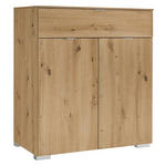 KOMMODE  in 80/96/40 cm  - Alufarben/Eiche Artisan, Holzwerkstoff/Kunststoff (80/96/40cm) - Moderano