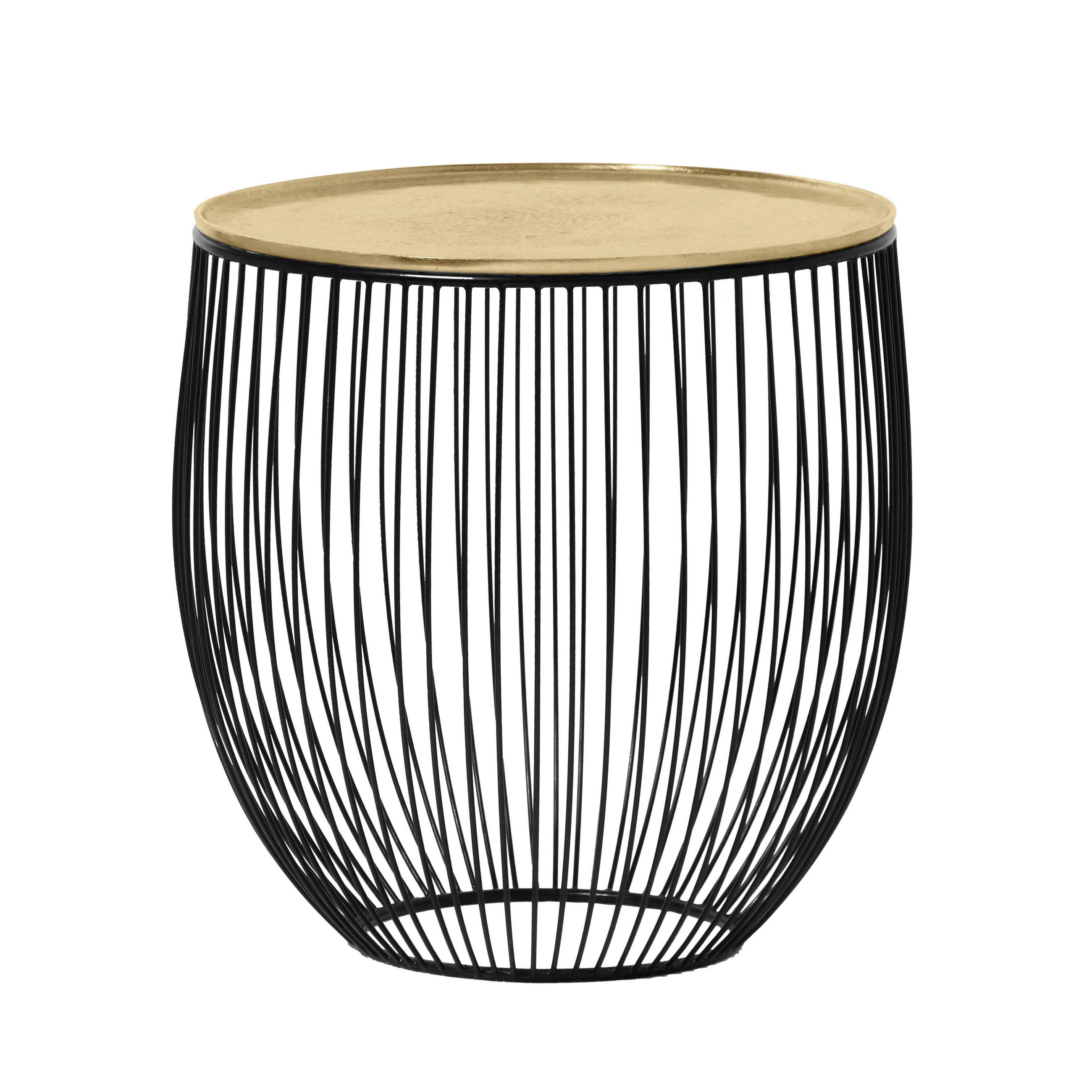BEISTELLTISCH 43/43/42 cm Schwarz, Goldfarben rund  - Goldfarben/Schwarz, Design, Metall (43/43/42cm) - Boxxx