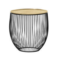 BEISTELLTISCH 43/43/42 cm Schwarz, Goldfarben rund  - Goldfarben/Schwarz, Design, Metall (43/43/42cm) - Boxxx