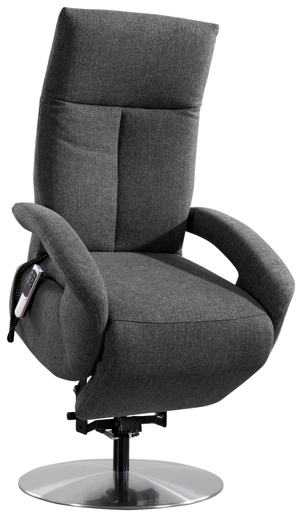 DREHSTUHL  in Flachgewebe Anthrazit  - Chromfarben/Anthrazit, Konventionell, Textil/Metall (74/112/82cm) - Sit & More