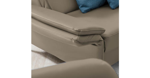 2,5-SITZER Latina in Echtleder Greige   - Greige/Schwarz, Design, Leder/Metall (164/84/99cm) - Dieter Knoll