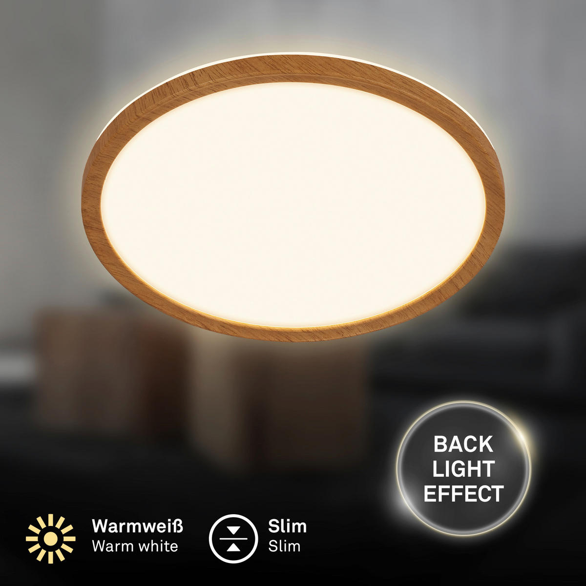LED-PANEEL Tava Wood 29/3 cm   - Eichefarben, Basics, Kunststoff (29/3cm)