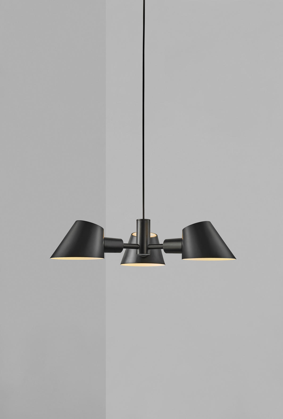 HÄNGELEUCHTE Stay 60/12/100 cm   - Schwarz, Design, Metall (60/12/100cm) - Nordlux