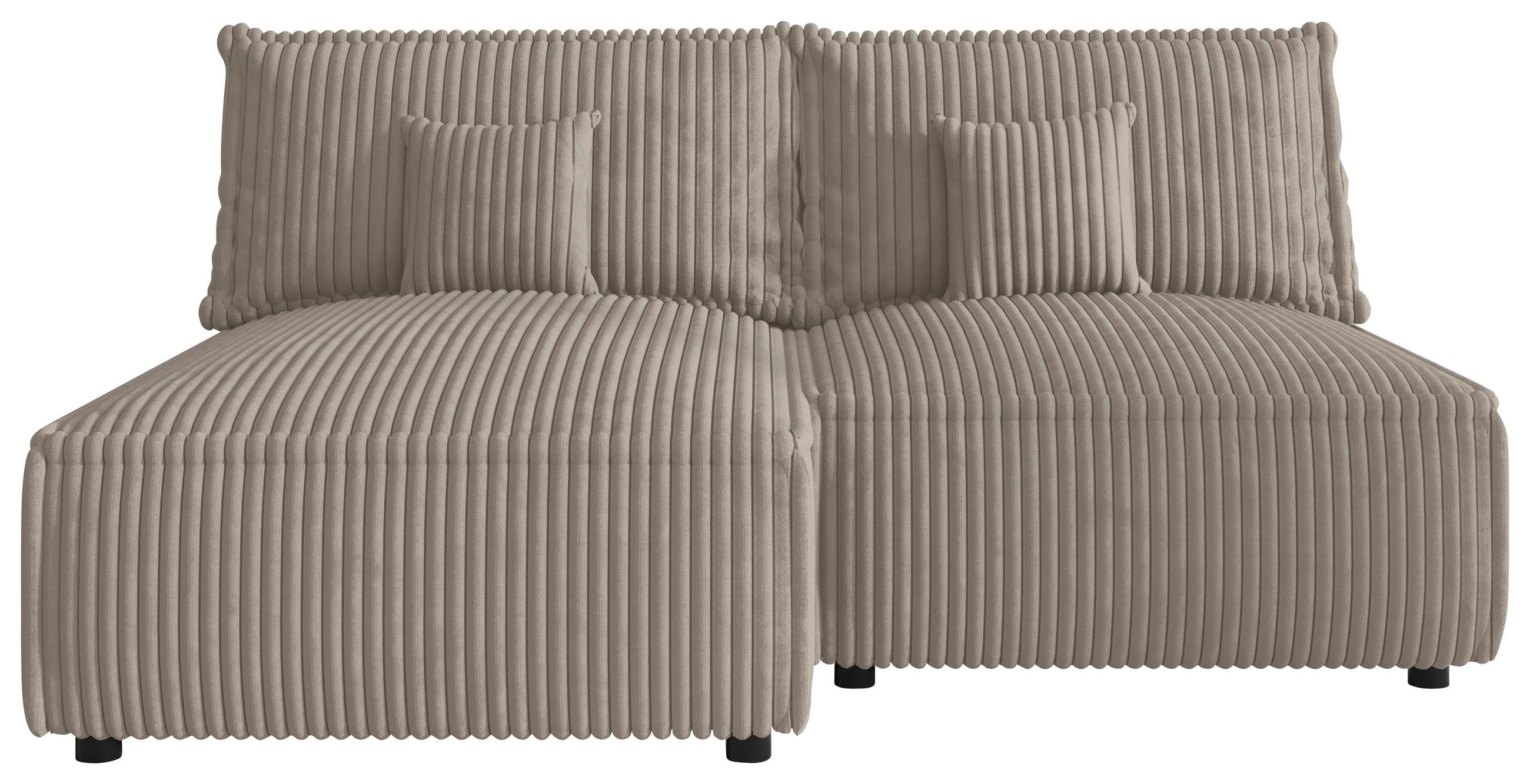 ECKSOFA  in Cord Beige  - Beige/Schwarz, MODERN, Kunststoff/Textil (153/200cm) - Xora