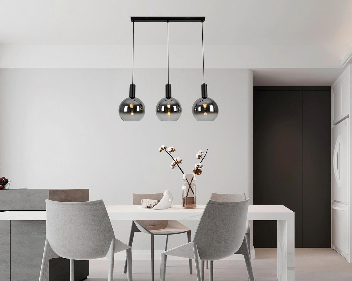 LUSTER    93/25/130 cm    - boja hroma/crna, Konvencionalno, staklo/metal (93/25/130cm) - Dieter Knoll