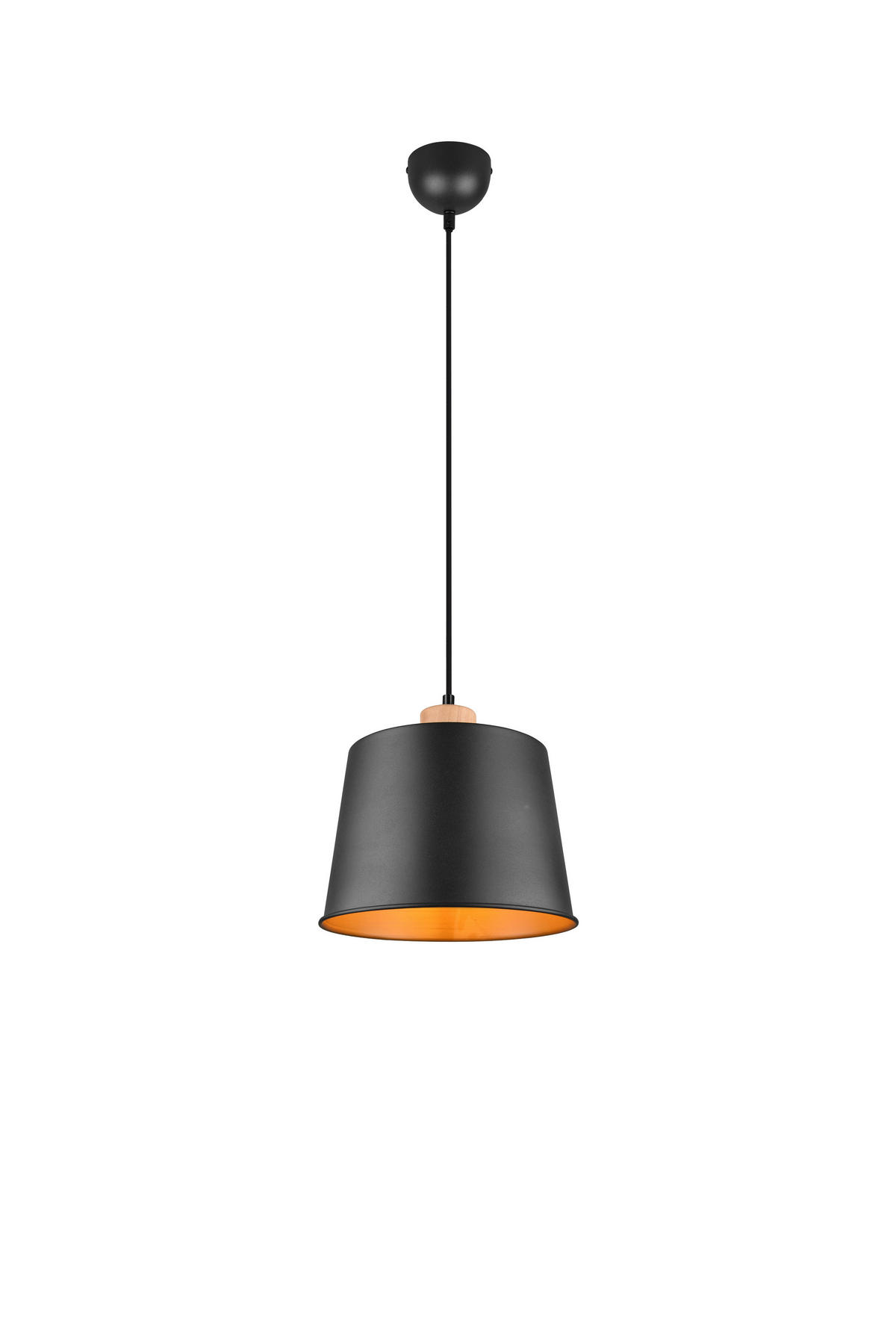 VISEČA SVETILKA  Harris      26/150 cm     max  60W W E27 - zlate barve/črna, Trend, kovina/les (26/150cm)