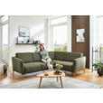 ECKSOFA Olivgrün Flachgewebe  - Eichefarben/Olivgrün, Design, Holz/Textil (238/186cm) - Valnatura